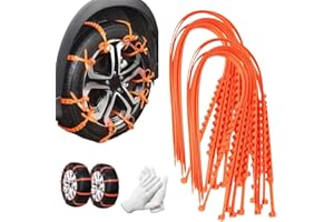Universal Reusable Anti-skid Nylon Tire Chains, 80pcs Snow Temporary Tire Straps, Winte Reusable Emergency Traction Zip Tie W