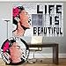 Poster – Banksy Life is Beautiful – Picture Decoration Graffiti Pop Art Urban Street Style Billie Holiday Artwork Stencil Image Photo Decor Wall Mural (55x39.4in - 140x100cm)