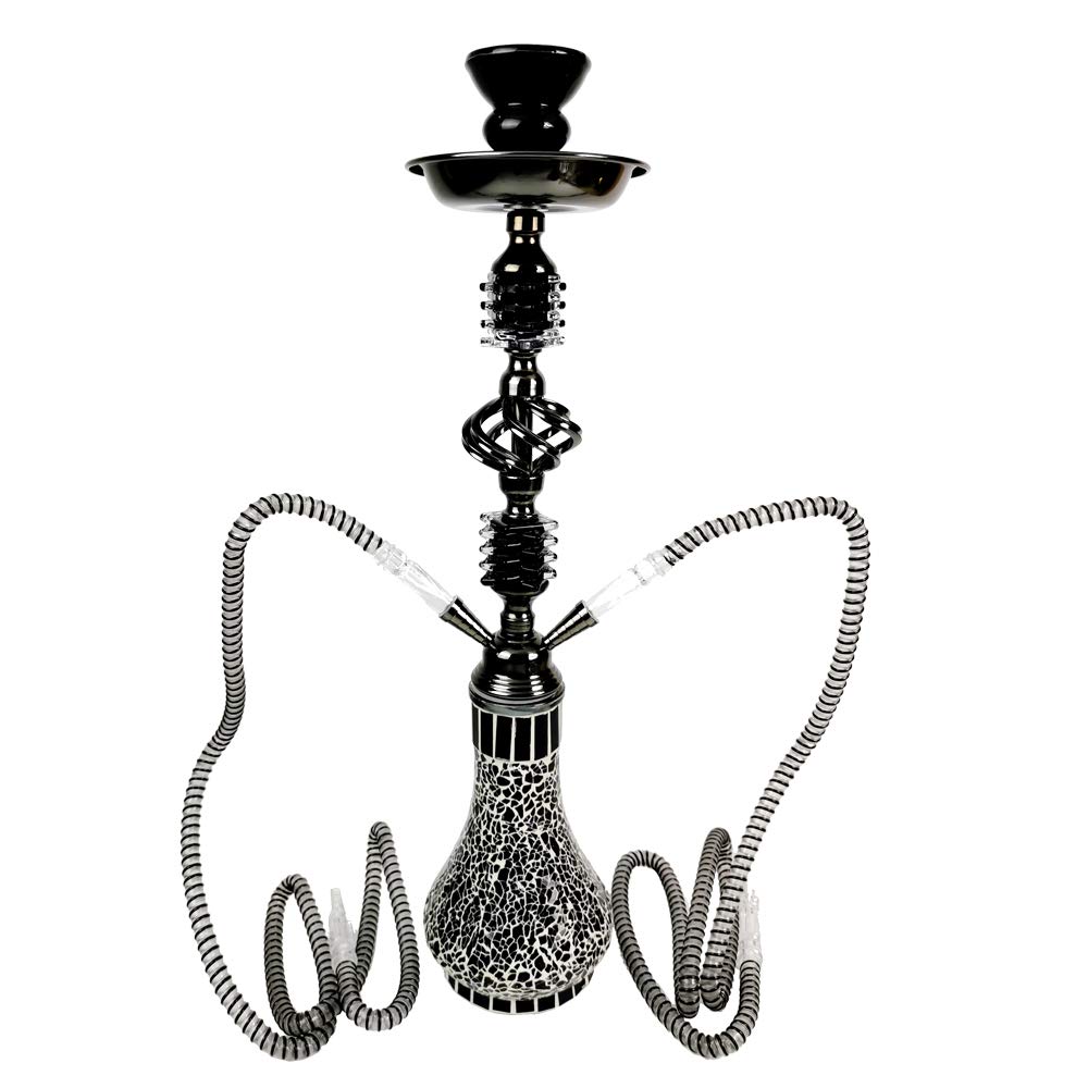 DXP 21" Shisha Hookah Narghile Pipe with 2 Hose, Party Smoking Set Black, Without Nicotine Buy