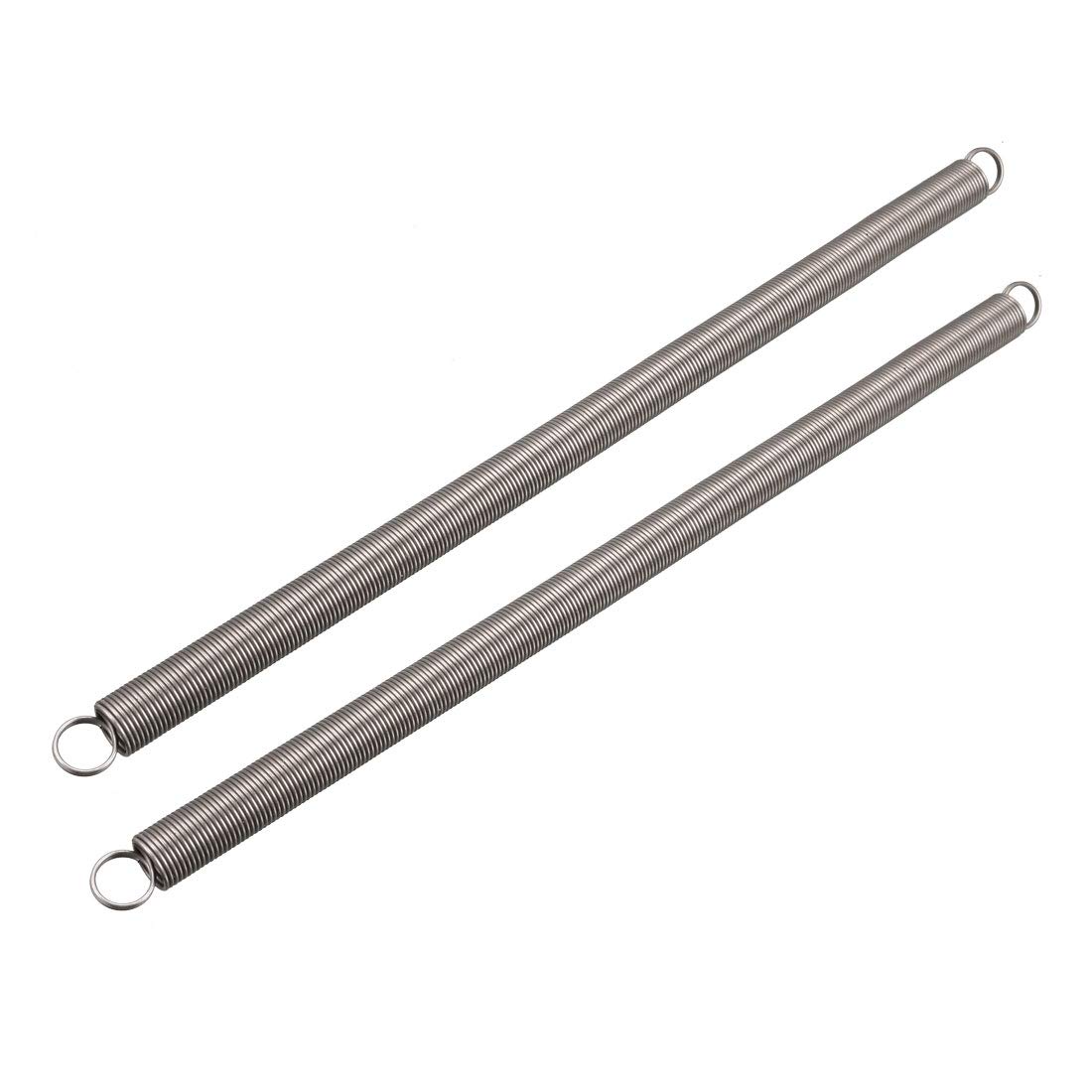 Sourcingmap Extension Spring - 1.2mm Wire Dia, 14mm OD, 300mm Free Length Spring Steel Small Dual Hook Tension Spring 2pcs