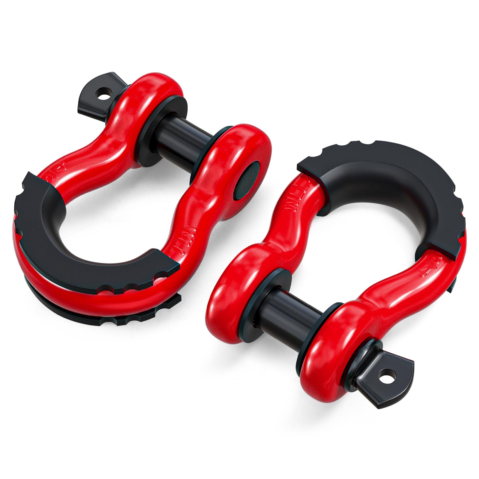 Photo 1 of ORCISH 2PK D Ring Shackle, 42,000lb Break Strength, D Ring Shackles 3/4 inch with Black Isolator Washer and 7/8" Screw Pin, Tow Shackles, Soft Shackle Kit for Off-Road Jeep Truck Vehicle Recovery