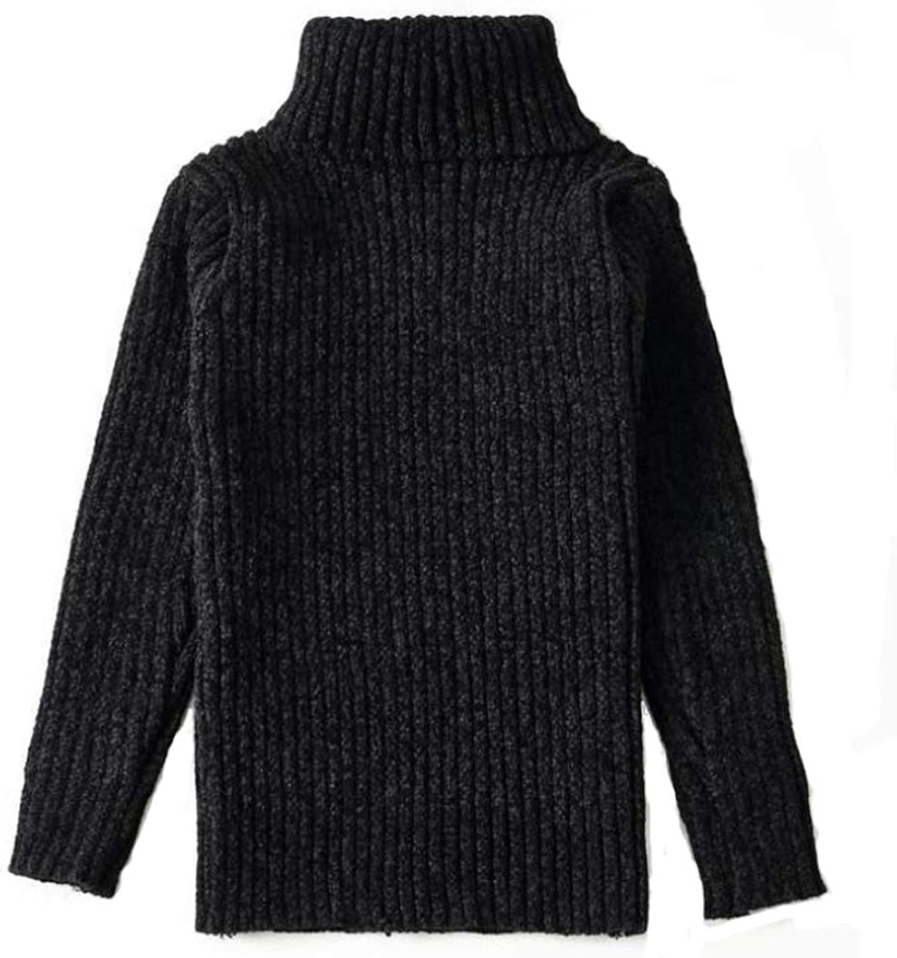 Girl Boy Sweaters Pullover Turtleneck Knitted Long Sleeve Solid Color