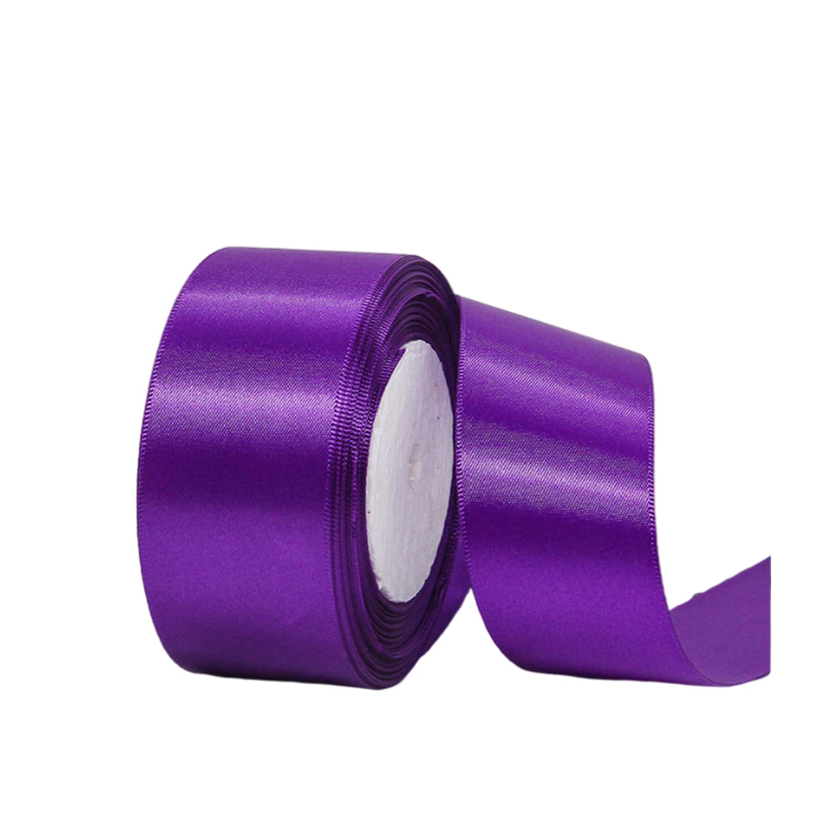 Purple Ribbon for Gift Crafting, 22M 2Inch Solid Fabric, Thick Double Sided Satin Ribbon for Weddings, Sewing, Floral, Xmas Presents