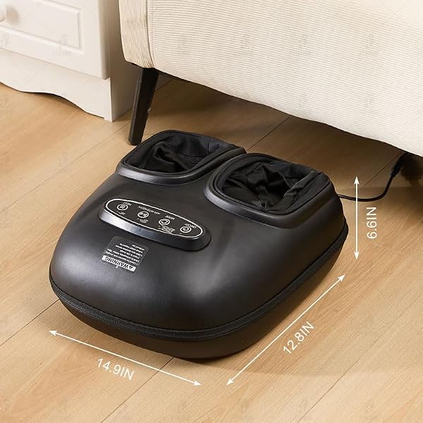 LINGTENG FOOT MASSAGER, HEATED FOOT MASSAGER, FOOT MASSAGE WITH 3 MODES, 3 INTENSITY LEVELS, 15-MIN TIMER, BIRTHDAY GIFTS FOR WOMEN MEN, FATHER DAY GIFTS, SIZE UP TO 13″