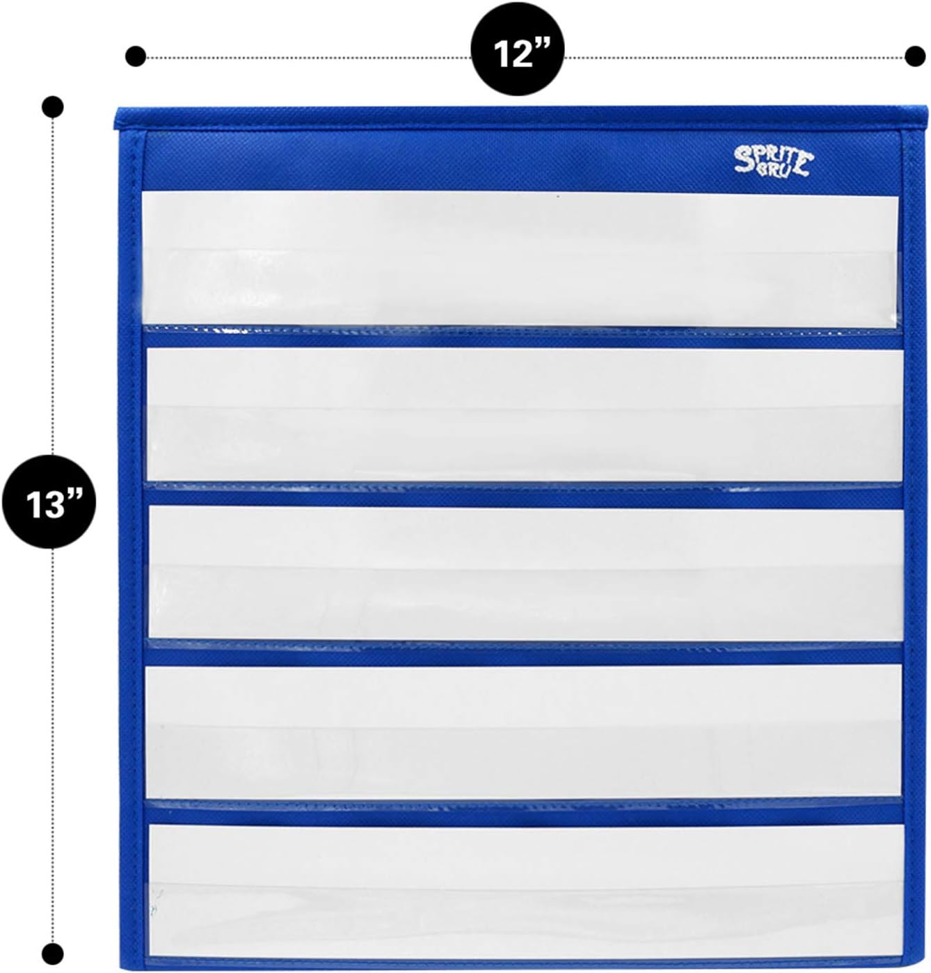 Blue Tabletop Desktop Pocket Chart with Bonus 20X Dry Erase Cards. Double Sided and Self-Standing (13” X 12”) : Office Products