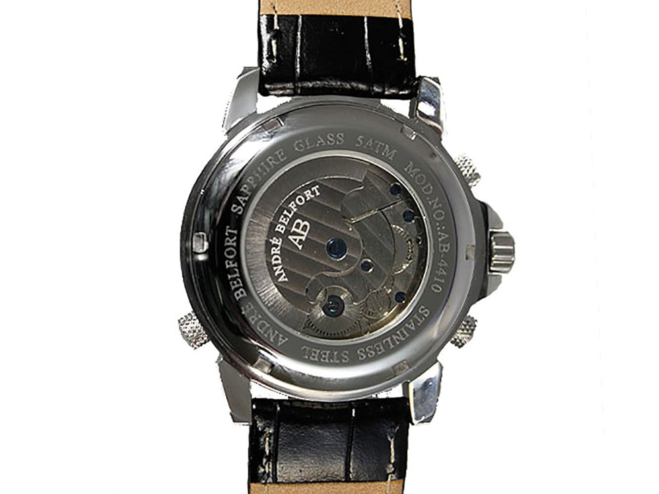 André Belfort Herren Armbanduhr étoile Polaire Leder Schwarz 410022