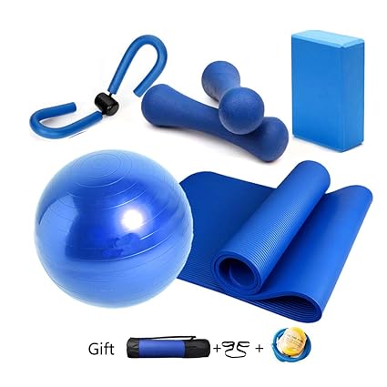 Essential Yoga Starter Set Kit 5pcs,1Yoga Mat,1 Yoga Block ...