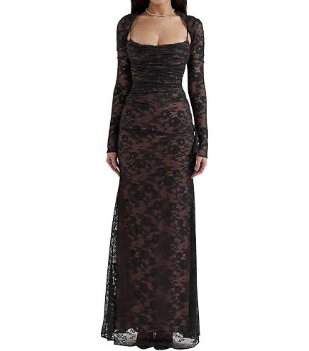 black lace bodycon dress long sleeve Amazon.com: Dress, Women Cami Maxi Romantic Lace Dresses Elegant XS : Clothing, Shoes & Jewelry Formals XO Quinceanera Collection steals the show across model_sarahcarlsen STYLE:A09233006
