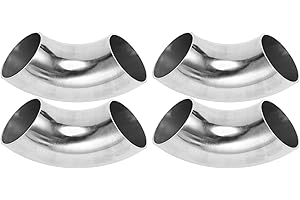 Motoforti 4pcs 90 Degree Mandrel Bend Elbow Car Modified Exhaust Pipe Tubing Piping 1.75" Inch OD Thickness 1.5mm/16GA 45x125