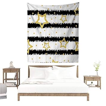 Amazon Com Wall Decor Room Tapestry House Decor Golden Stars And