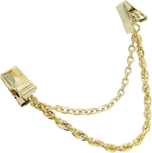 Amazon アクセサリーショップピエナ ストールクリップ ストール留め チェーン2連 ジャケットのストッパー ゴールド ネックレス 通販