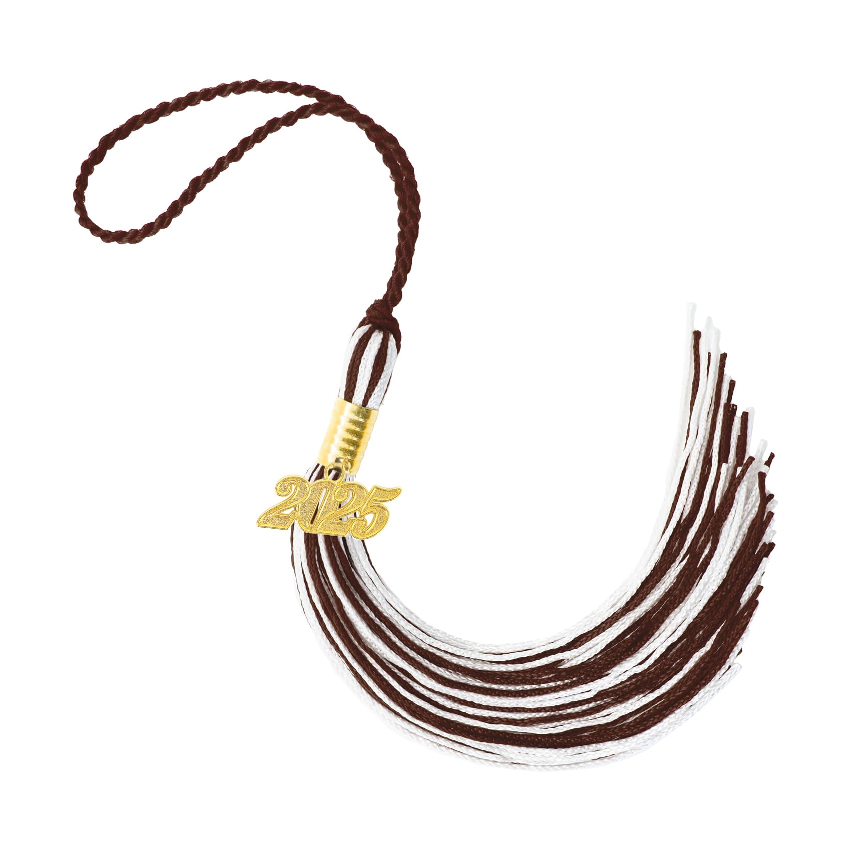 Photo 1 of 2 Pack 2025 Graduation Tassel,2025 Graduation Cap Tassels,2025 Tassel with 2025 Year Gold Charms for Graduate Cap,Graduations Party Decorations 2025 Charm Ceremonies Accessories for Graduates, Maroon White