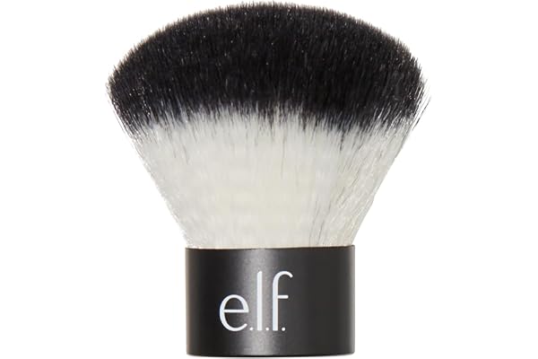 e.l.f. Kabuki Face Brush, Travel-Sized Makeup Brush For Precise & Controlled Application On-The-Go, Vegan & Cruelty-Free