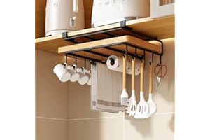 HomEternity Mug Hooks Cups Storage,Cutting Board Holder Under Cabinet,Multifunctional Storage Shelf Stainless Steel,Kitchen P