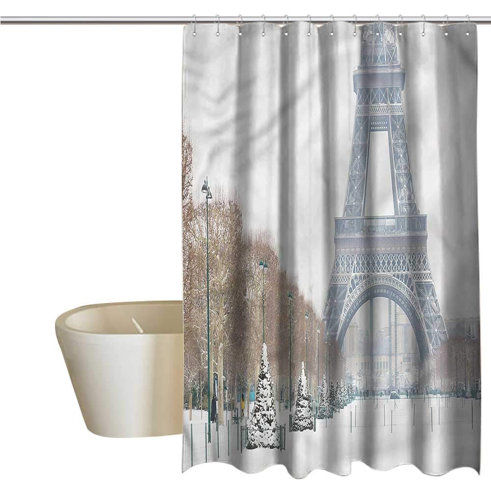 Amazon Com Denruny Shower Curtains Rings Winter Eiffel Tower In