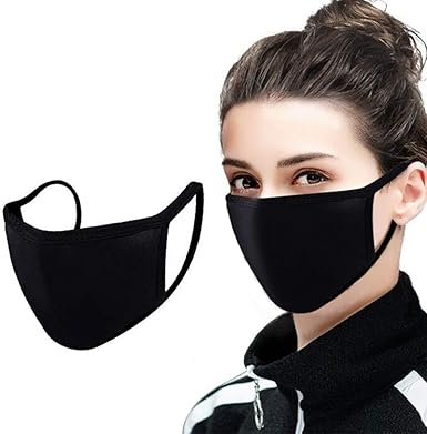 Amazon Com Star Lelee 3 Pack Unisex Unisex Anti Dust Face Mouth Can Be Washed Reusable One Size 100 Cotton Black Clothing