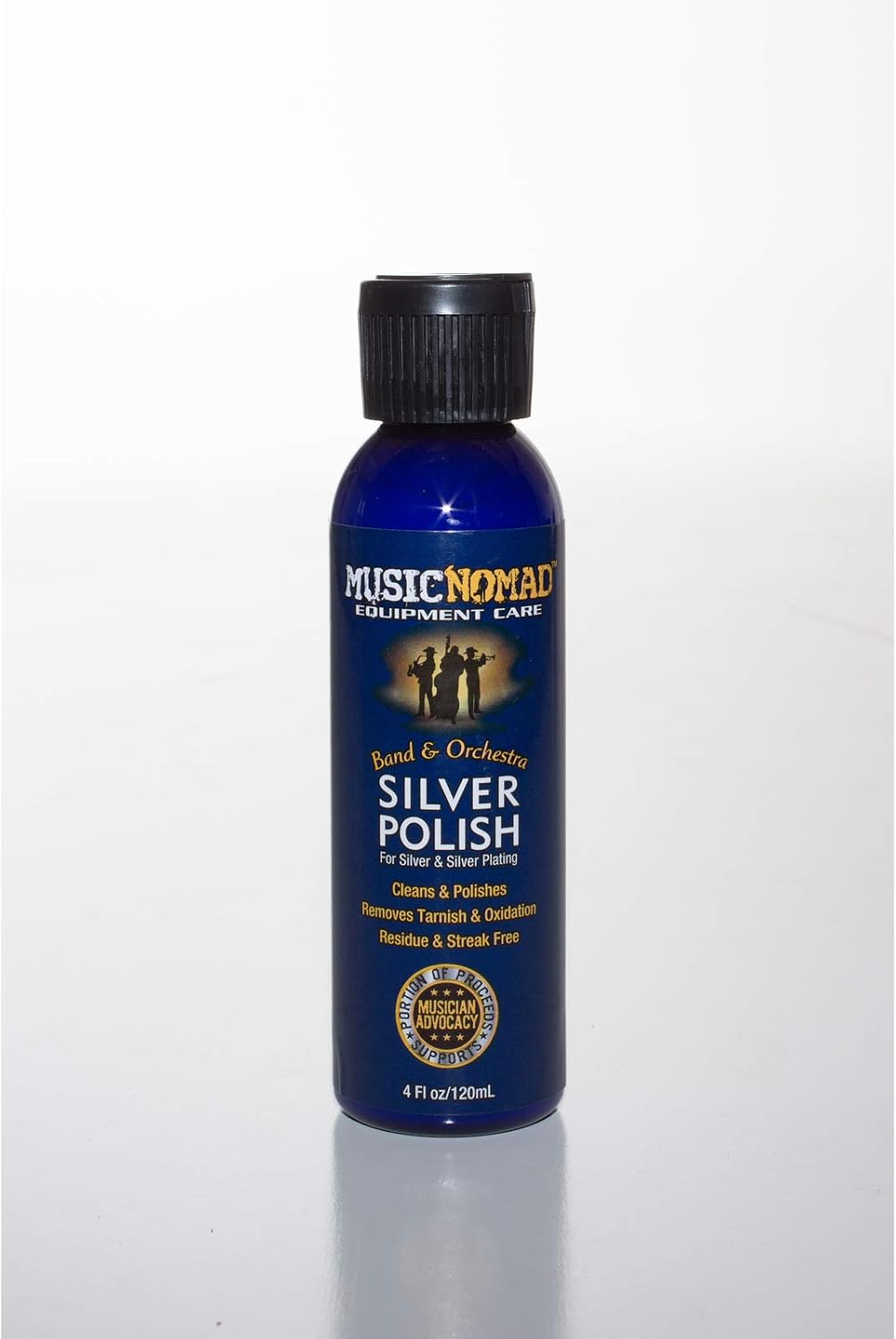 MusicNomad Silver Polish for Silver & Silver-Plated Instruments, 4 oz (MN701), 4oz. Bottle