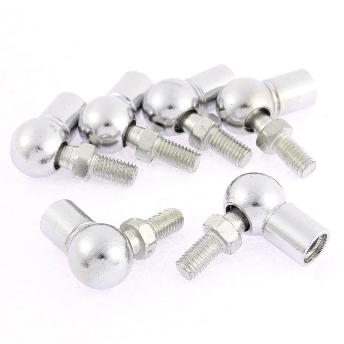 sourcingmap Rod End Ball Bearing with Stud, Right-Hand Female Thread M10x1.5mm and Right-Hand Male Thread M8x1.25mm, L-Shape Ball Socket Endfitting 6pcs