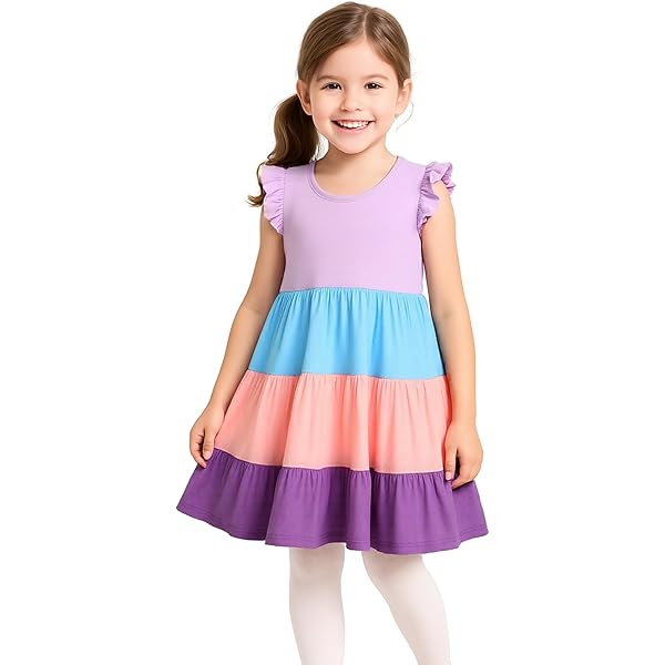 YTDSCS Toddler Girls Sleeveless Princess Dresses For Kids Baby Summer