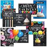 Bright Blackboard Birthday Greeting Card Value Pack â€“ Set of 18 (9 Designs), Large 5 x 7 inches, Envelopes Included, by Current