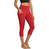 ODODOS High Waist Workout Capris with Pockets for Women, 14" / 19" Tummy Control Yoga Capri Leggings