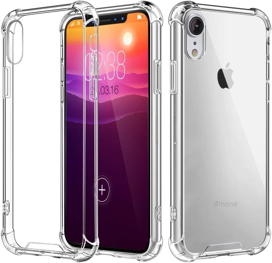 Jopuzia iPhone XR Case, [Crystal Clear] Case Cover Slim Shock-Absorption with Corner Protective Bumper, Hard Clear PC Back Panel+Reinforced Soft TPU Frame for Apple iPhone XR 6.1 in 2018 (Clear)