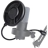 SUNMON Fifine K688 Mic Pop Filter with Windsrceen Foam Cover,Compatible with Fifine Mic, 6 Layered Wind Pop Screen with Flexible 360° Clip Stabilizing Arm for Improve sound quality,Noise reduction