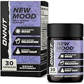 ONNIT New Mood Daily Stress Support Capsules, IGEN™ Non-GMO Tested, Sleep and Mood Support Supplement for Men and Women, Daily Stress Management Capsules, 30 Count