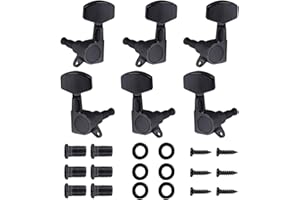FOCCTS 6 Pieces Guitar String Tuning Pegs Guitar Tuner Machine Heads Knobs Guitar Tuning Pegs Guitar Tuner Keys for Fender Stratocaster Telecaster Electric Guitar (3 Left + 3 Right)