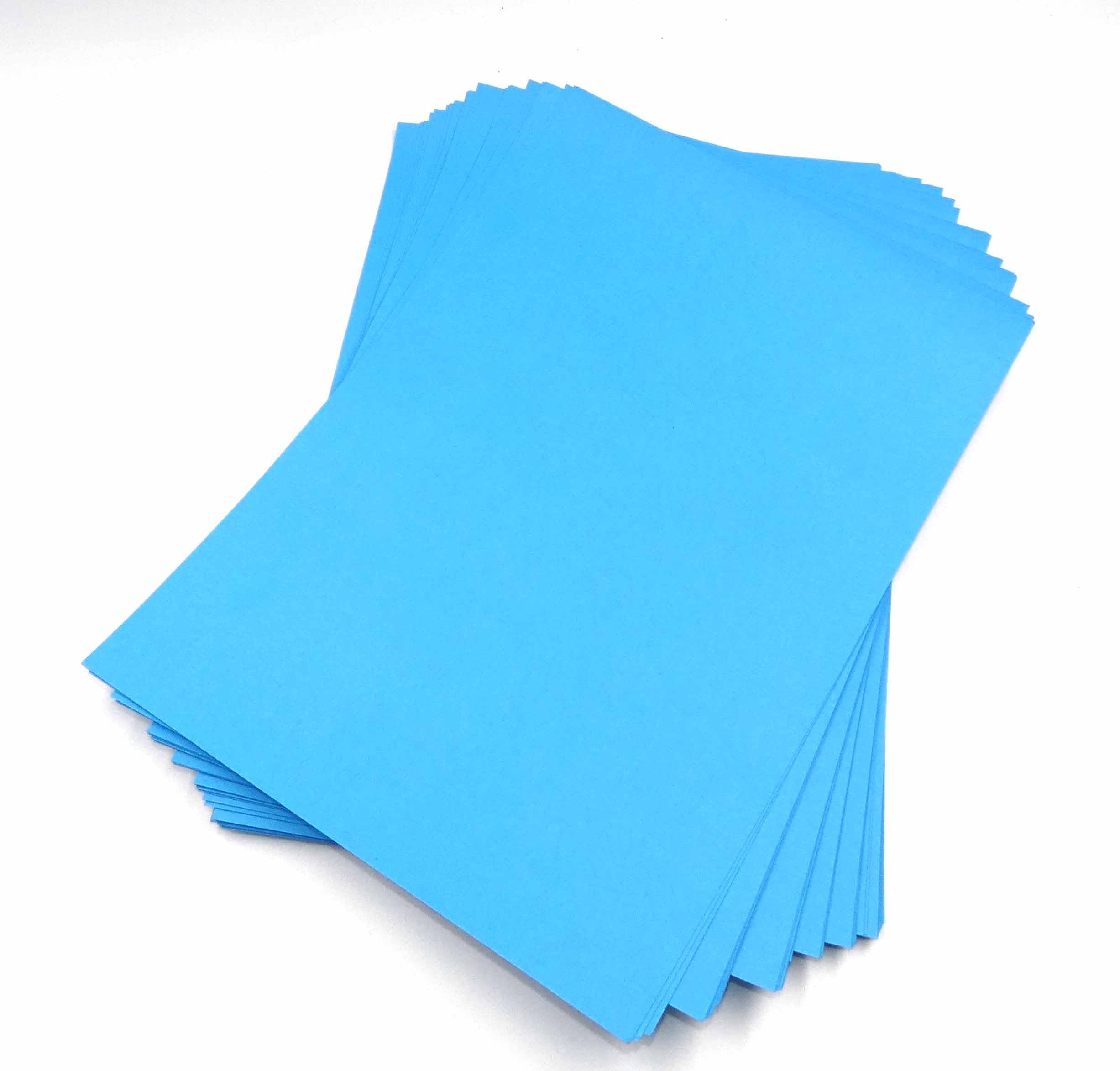 Sixstore A4 Coloured Paper, Card 50 Sheets Assorted Colours, Real 200GSM, Crafting and Decoratin, Art Paper (297 x 210mm) (Blue)