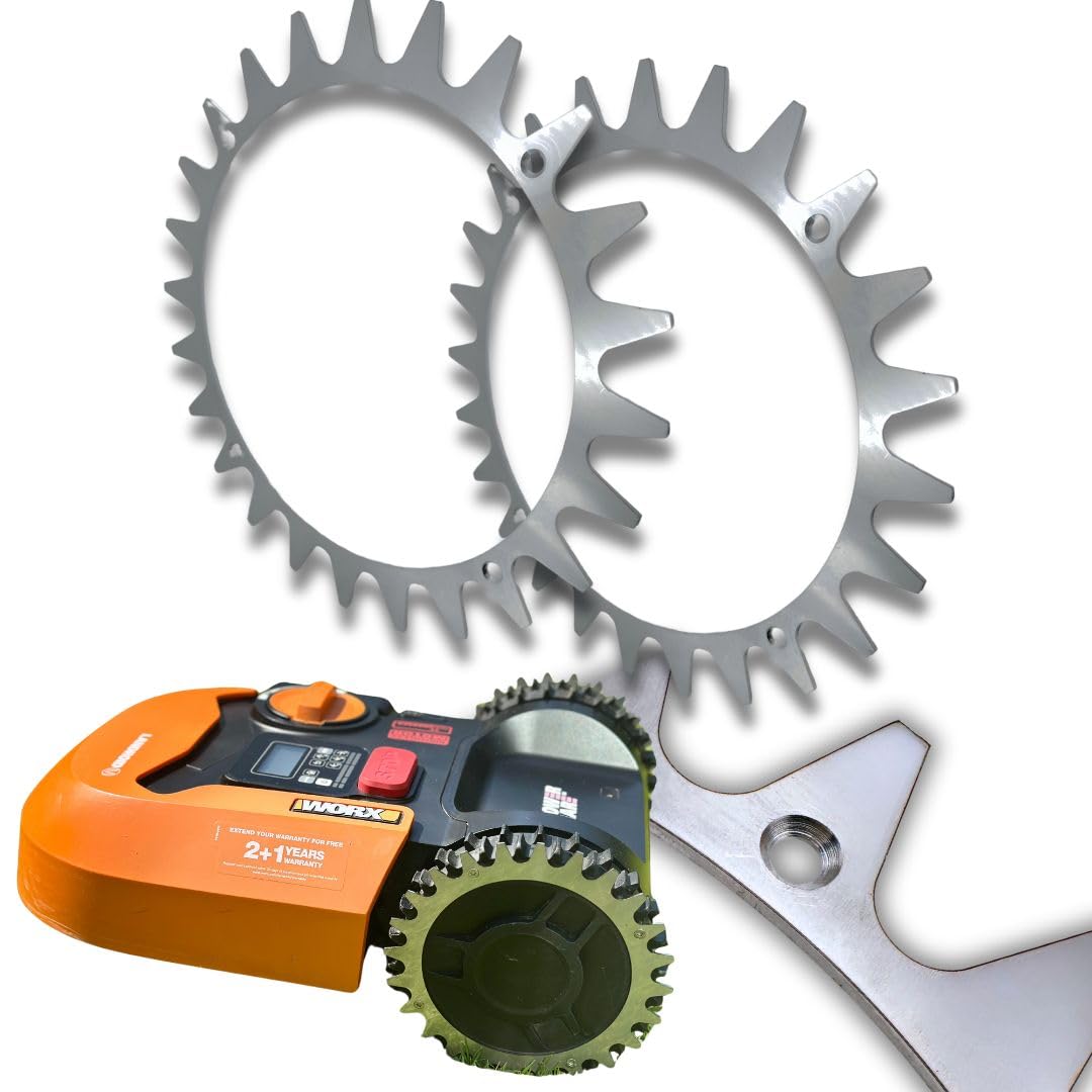 5M Energy Stainless Steel Spikes Compatible with Worx Landroid S/M Brushed Traction Improvement Lawnmower