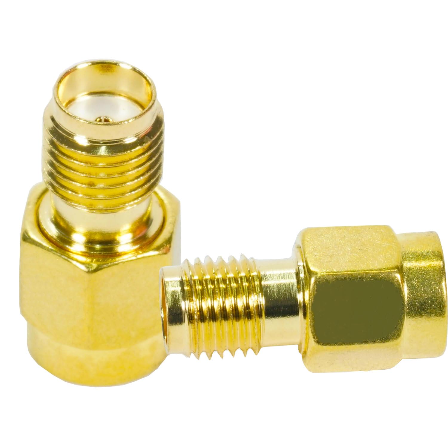 Fohevers 2 Pcs RP-SMA Male Plug to SMA Female Jack Connector RF Coaxial Coax Adapter for Antenna Radio WiFi Router FPV Dron Mobile