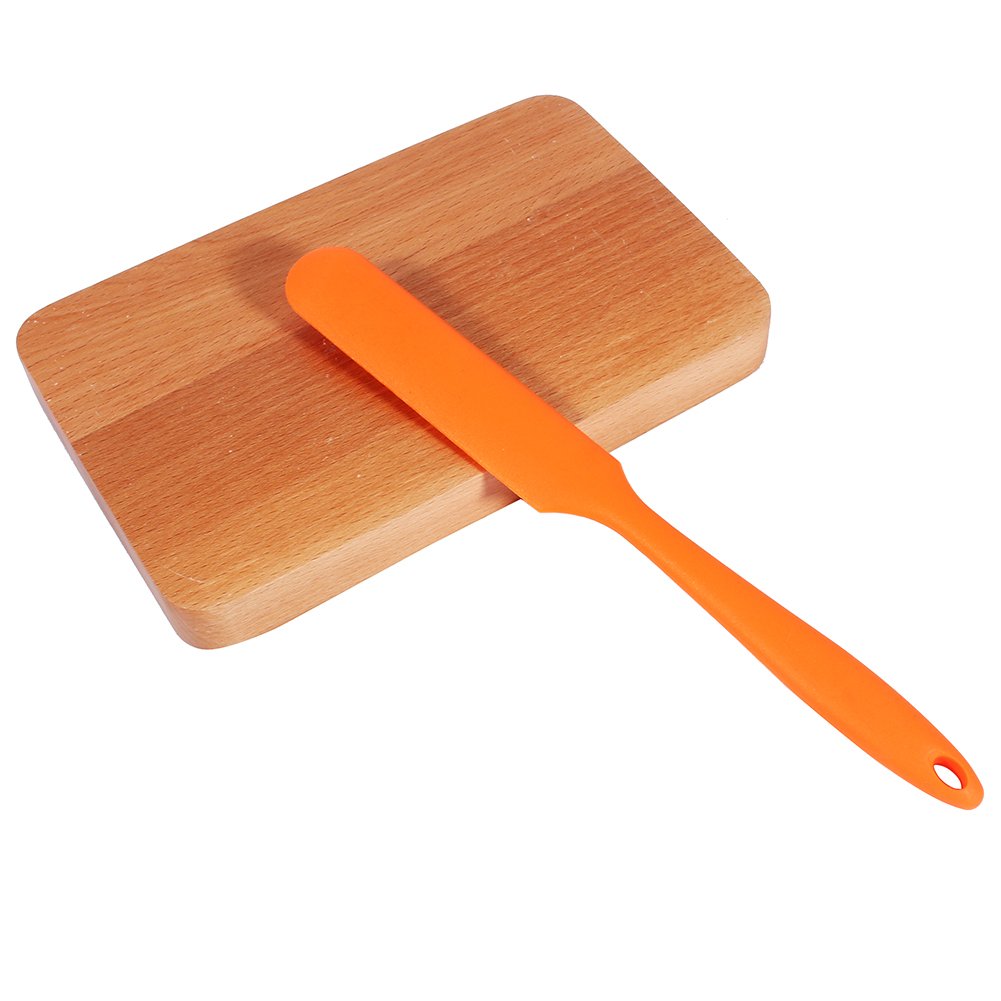 Silicone Cooking Brush, Slim Silicone Spatula Set Non-Stick Scraper Long Handle Silicone Heat Resistant Spatula for Blender Cooking Jaw Stir Mixing(Bright Orange)