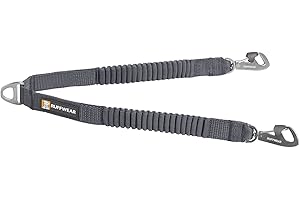 Ruffwear, Double Track Coupler Leash Extension for Walking 2 Dogs, Basalt Gray