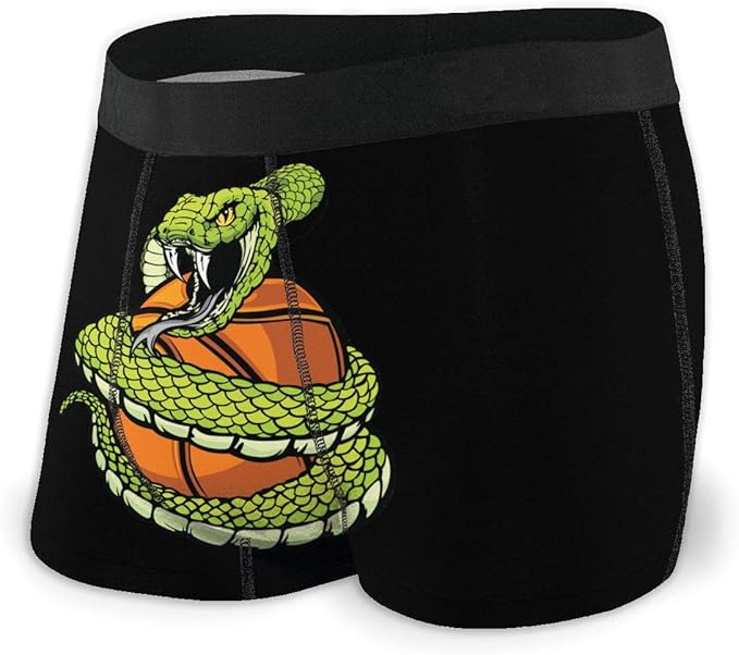 Snake Basketball Men's Quick Dry Basic Boxer Brief Lightweight
