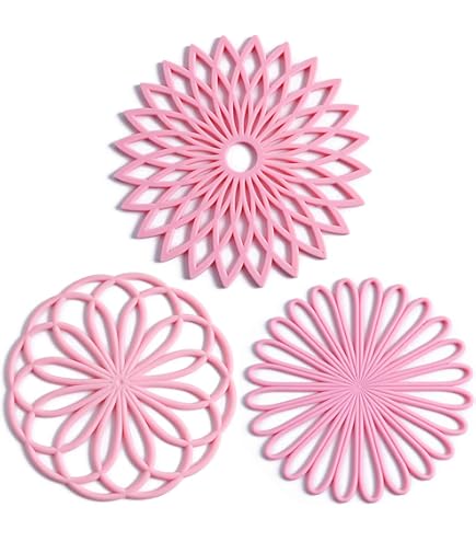 Colinda Set Of 3 Silicone Trivet Mats – Heat Resistant Up To 480°F, Protect Countertops From Hot Pots & Pans, Dishwasher Safe