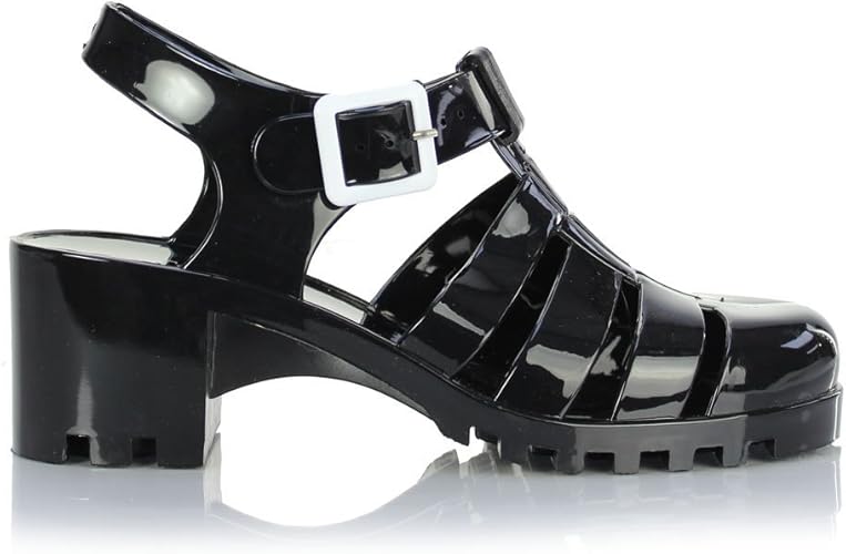 chunky heel jelly sandals