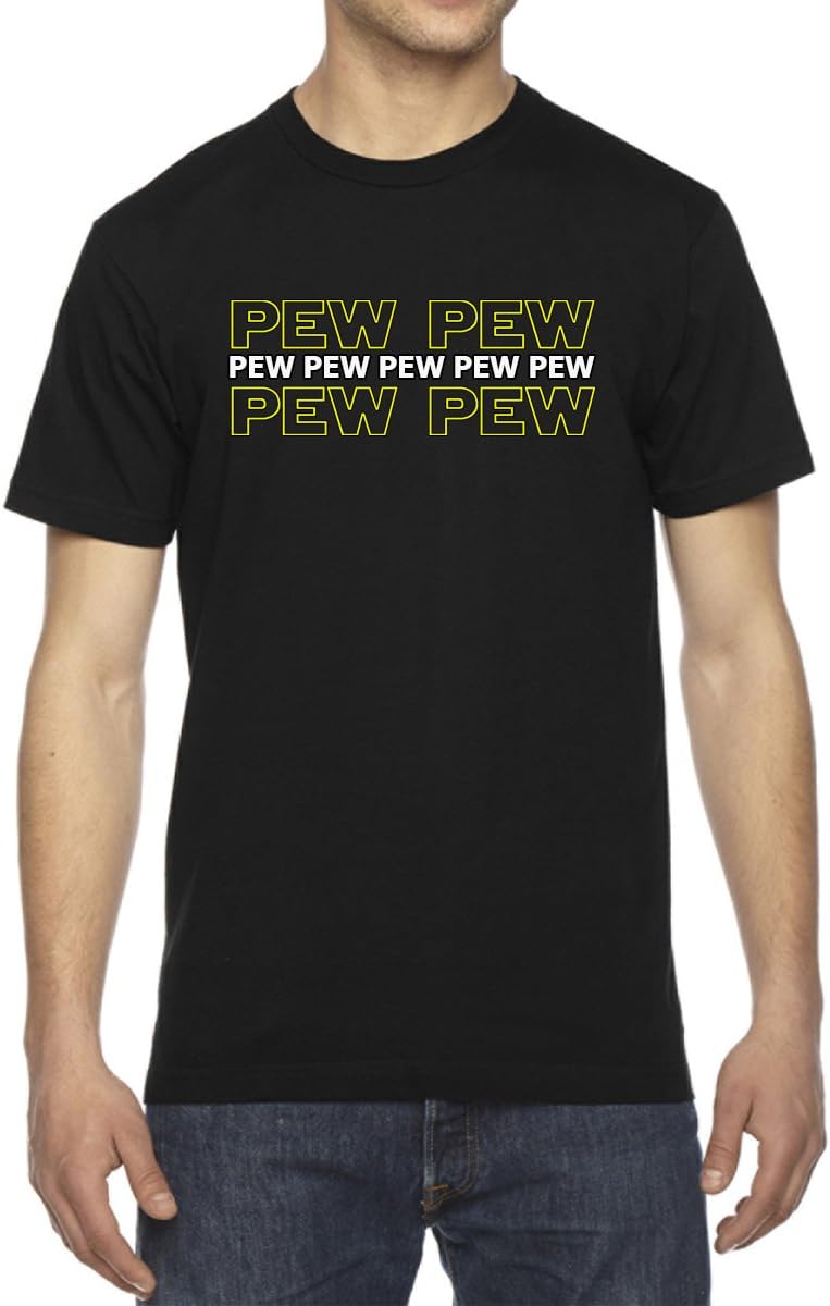 Decal Serpent Pew Pew Pew Star Parody Funny Men's Crew Neck Cotton T-Shirt