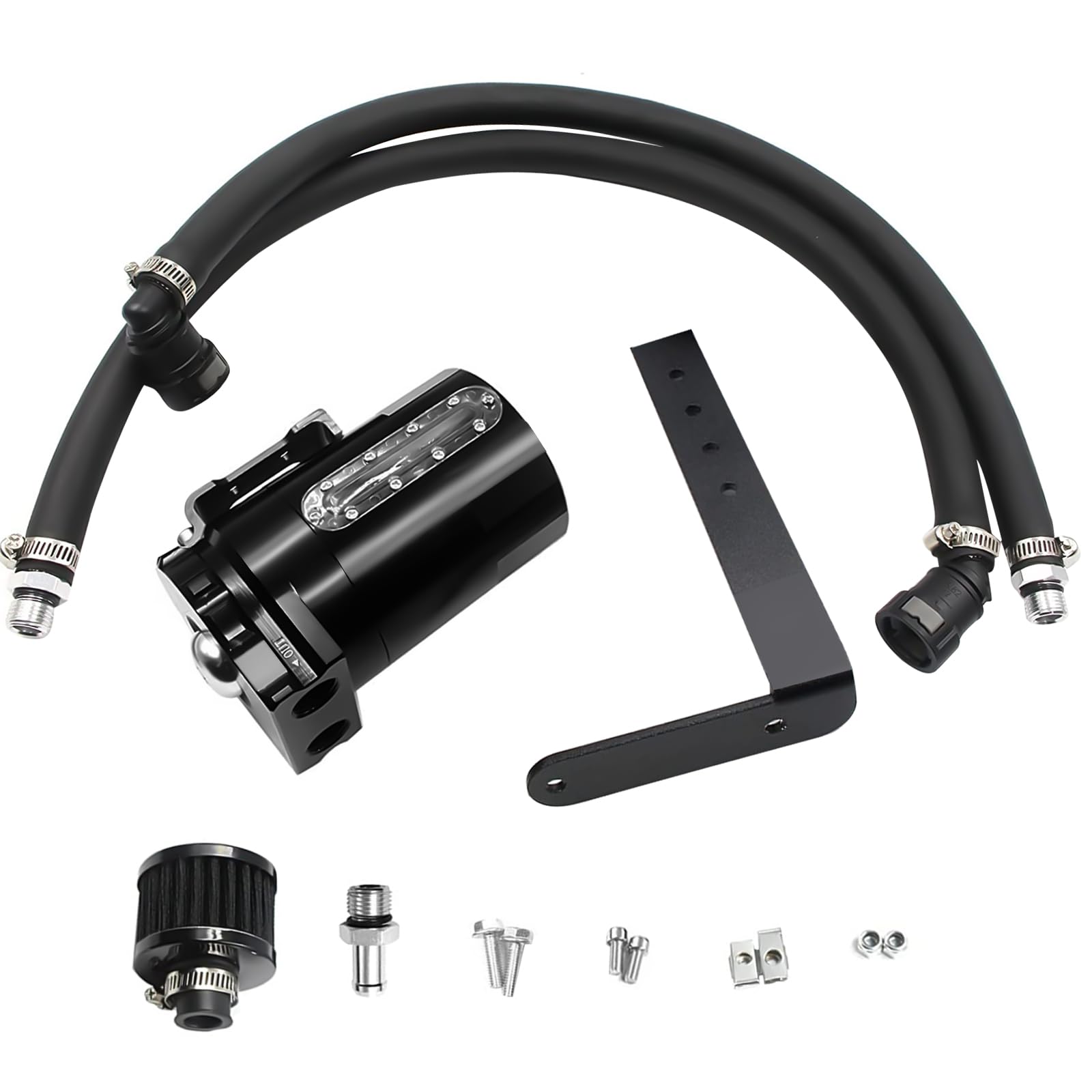 Photo 1 of 350ml Aluminum Oil Catch Can 2-Port Oil Separator Tank Compatible with Ford F150 2.7EB 3.5EB 5.0L Passenger Side 2011-2021, Expedition 3.5L EcoBoost 2