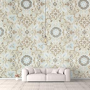 Wall Murals for Bedroom Traditional Flower Pattern Removable Wallpaper Peel and Stick Wall Stickers - 66x96 inches