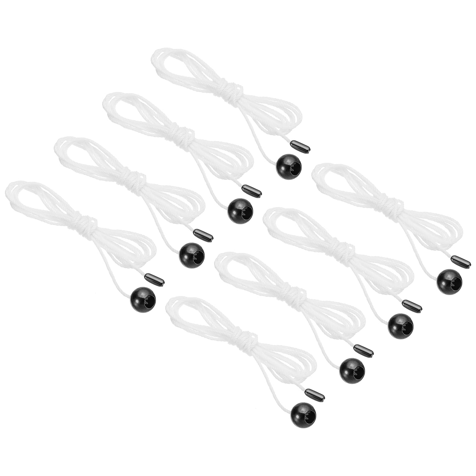 PATIKIL 1.5M 4.9ft Ceiling Pull Chain, 8 Pcs Pulls String Extender with Ball Pendant for Fan Light Chandelier Table Lamp Pulling Switch, Black