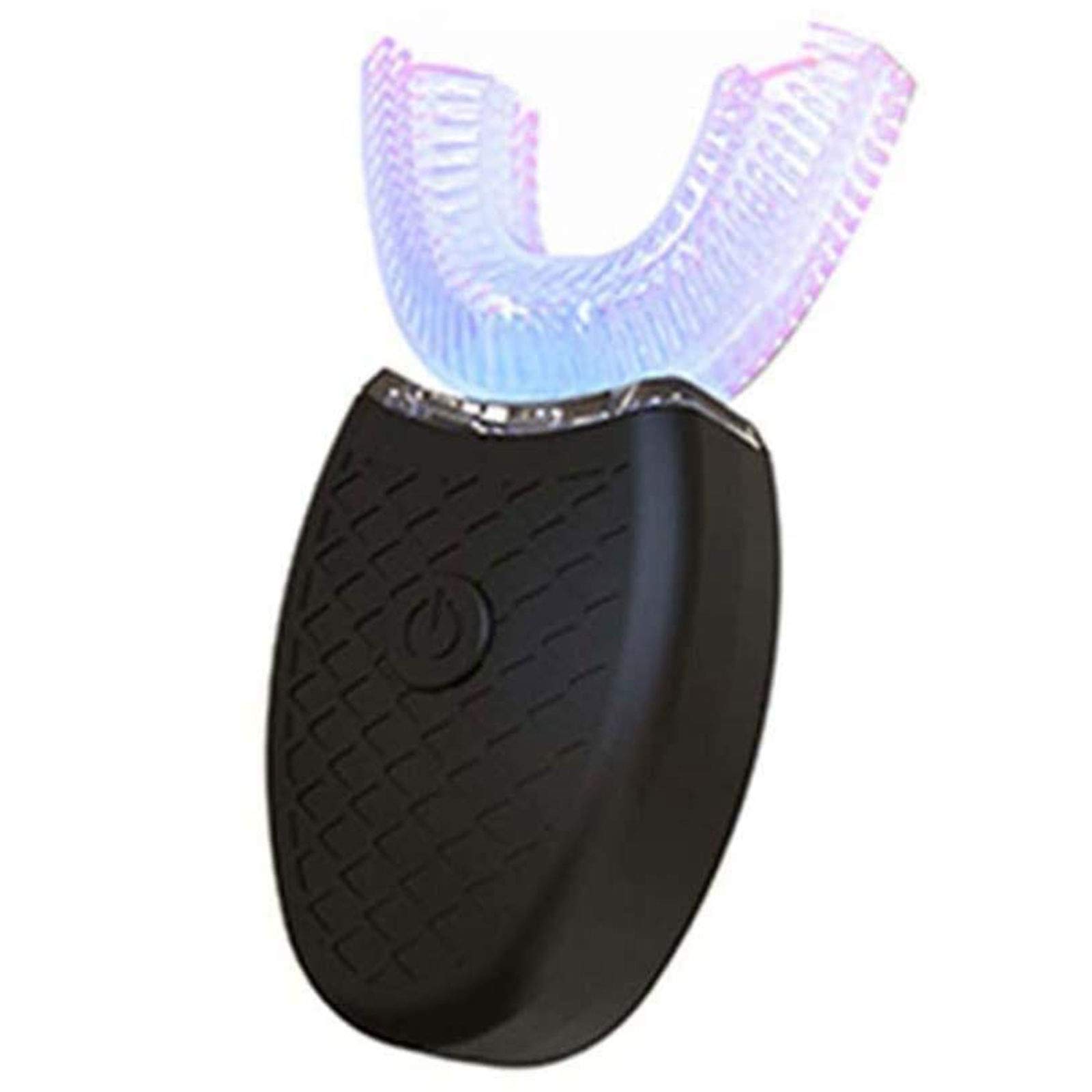Ultrasonic Toothbrush, 360° Automatic Teeth Whitening Brush Wireless Electric Tooth U Type Clean Brush Charging for Kids Adults (Black)