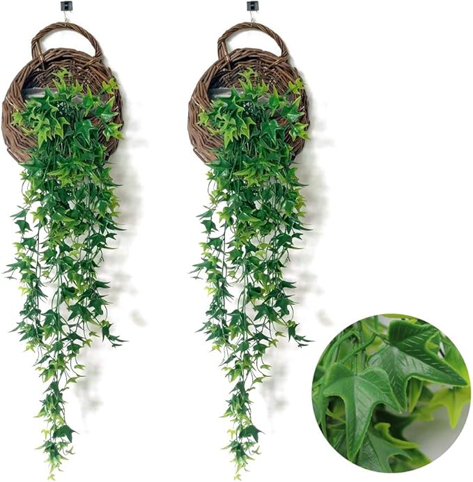 JUNH 2 PCS 80 cm Artificial Ivy Artificial Fake Plants Hanging for
