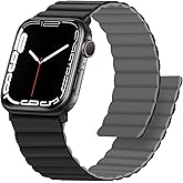 Anlinser Magnetic Bands Compatible with Apple Watch Band 49/46/45 44/42/41/40/38mm, Women Men Double Side Reversible Strap for iWatch Ultra 3-1 Series 11/10/9/8/7-1 SE(49/46/45/44/42,Black/Gray)