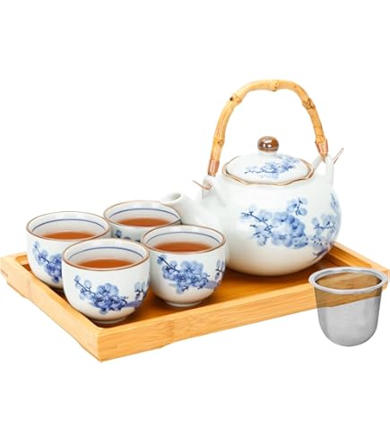 Amazon.com | Porcelain Tea Set 3 piece Japanese Style Asian 30 fl