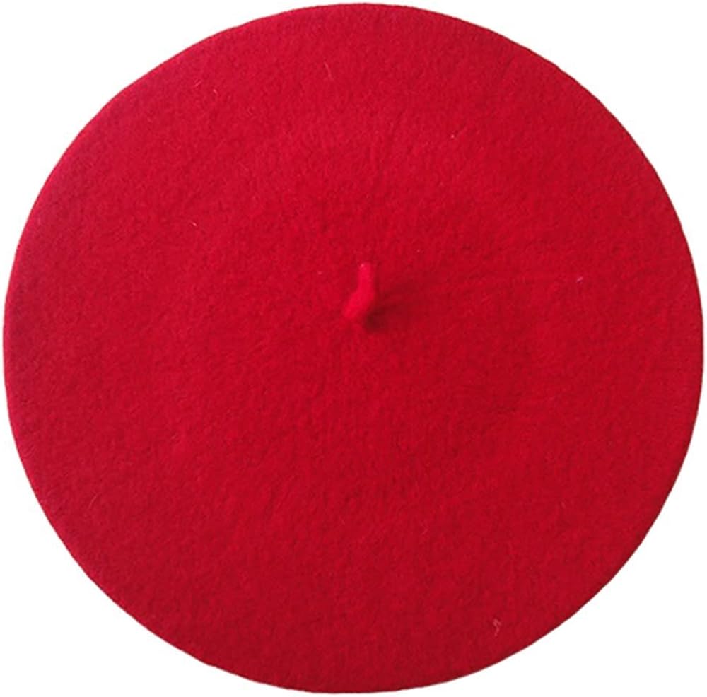 JOYHY Women's Solid Color Classic French Style Beret Beanie Hat Red at  Women’s Clothing store