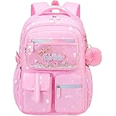 Kids Backpack for Girls Bookbag for Elementary School Pre Girls School Bag Water Resistant Pink