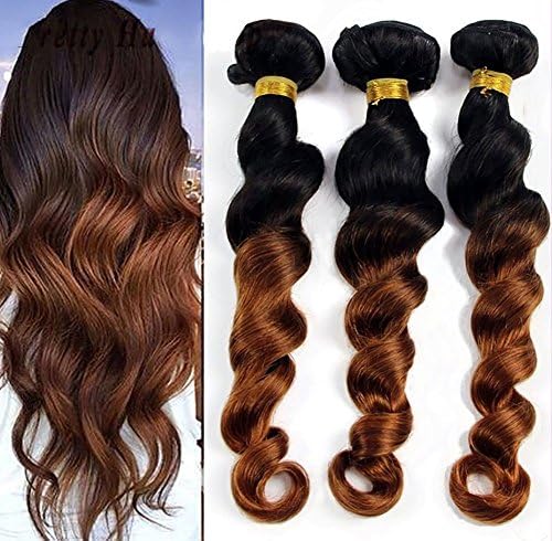 Unprocessed 8A Peruvian Hair Extensions Loose Deep Wave Virgin Hair Weave Human Hair Weft Brown 1 Bundle 100g(Color 1b/30)