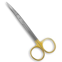 Tungsten Carbide Iris Lab Scissors, 4.5”, Curved