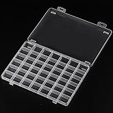 SUTOKAKA 1Pc 42 Grids Clear Plastic Jewelry Organizer Box Large Bead Storage Container with Non-Adjustable Dividers Small Parts Compartment Organizer for Washi Tapes Crafts Screws Sewing Threads